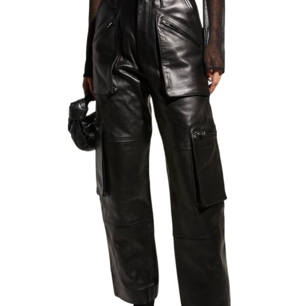 AMIRI Black Leather Cargo Pants